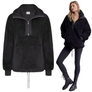 Varley Black Teddy Half-Zip Pullover Jacket